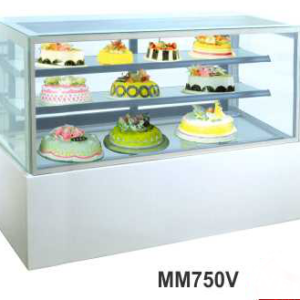 Mesin Pemajang Kue Kaca Datar Marmer Putih Kapasitas 458 Liter (Rectangular Cake Showcase) : MM750V