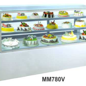Mesin Pemajang Kue Kaca Datar Marmer Putih Kapasitas 740 Liter (Rectangular Cake Showcase) : MM780V