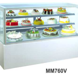 Mesin Pemajang Kue Kaca Datar Marmer Putih Kapasitas 552 Liter (Rectangular Cake Showcase) : MM760V