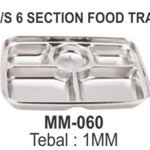 Nampan Stainless Steel Dengan 6 Sekat (S/S Pan 6 Section Food Tray) : MM-060