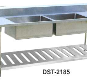 Meja Wastafel 2 Bak Ukuran Besar (Stainless Steel Sink Table) : DST-2185