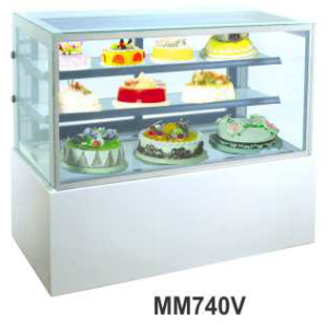 Mesin Pemajang Kue Kaca Datar Marmer Putih Kapasitas 364 Liter (Rectangular Cake Showcase) : MM740V