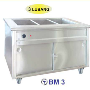 Mesin Pemajang Makanan Free Standing 3 Lubang (Bain Marie Counter) : BM-3