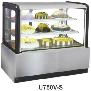 Mesin Pemajang Kue Kaca Datar (Rectangular Cake Showcase) Kapasitas 500 Liter : U750V-S