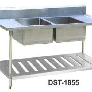 Meja Wastafel 2 Bak Ukuran Kecil (Stainless Steel Sink Table) : DST-1855