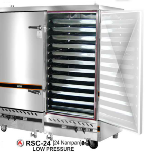 Alat Penanak Nasi Kapasitas Besar 24 Nampan (Heavy Duty Gas Rice Steamer) : RSC-24